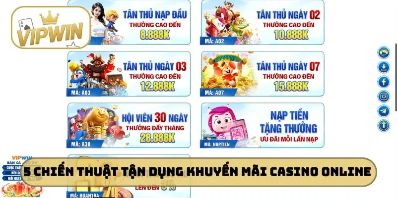 5 chiến thuật tận dụng khuyến mãi casino online VIPWIN