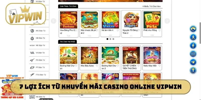 7 lợi ích từ khuyến mãi casino online VIPWIN